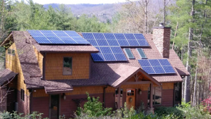 Clean solar panels on house